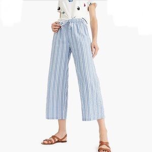 JCrew Seeesucker Crop Drawstring Beach Pants